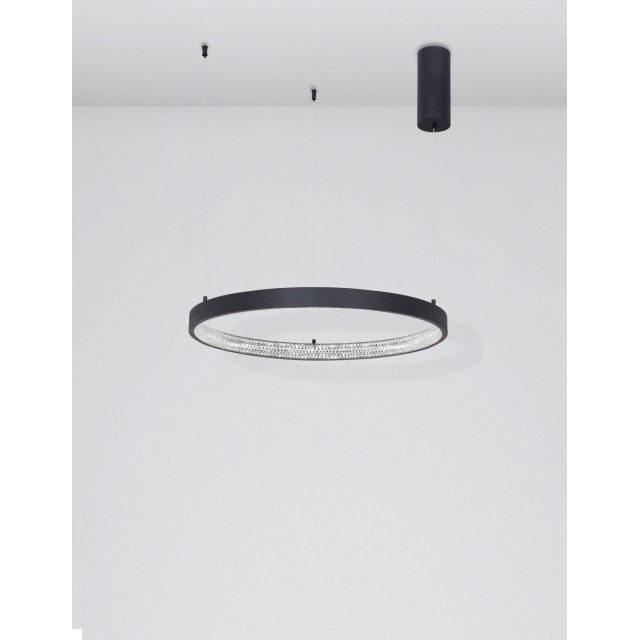 Dimmable Sandy Black Aluminium & Acrylic LED 37 Watt 230 Volt 2264Lm 3000 IP20 D: 60 H1: 4 H 2: 120 cm 9865160