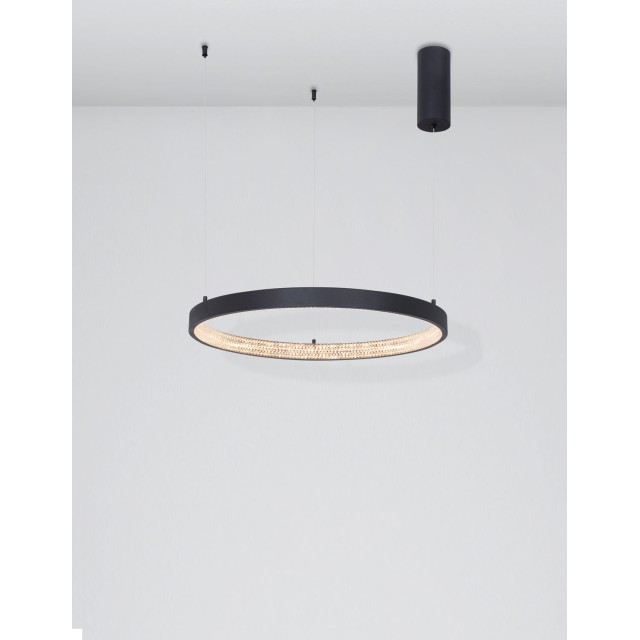 Dimmable Sandy Black Aluminium & Acrylic LED 37 Watt 230 Volt 2264Lm 3000 IP20 D: 60 H1: 4 H 2: 120 cm 9865160