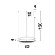Dimmable Sandy Black Aluminium & Acrylic LED 37 Watt 230 Volt 2264Lm 3000 IP20 D: 60 H1: 4 H 2: 120 cm 9865160