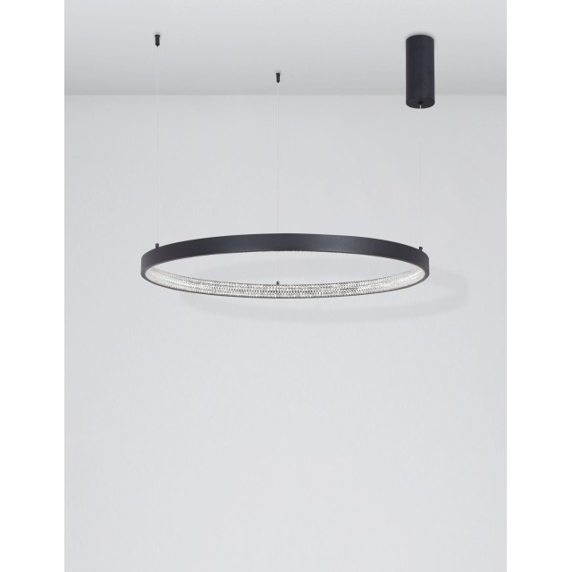 Dimmable Sandy Black Aluminium & Acrylic LED 50 Watt 230 Volt 2727Lm 3000 IP20 D: 80 H1: 4 H 2: 120 cm 9865180