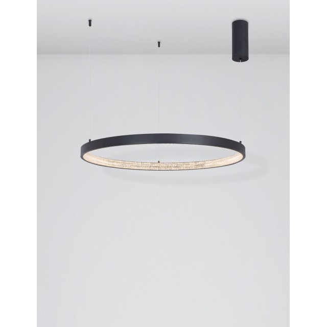 Dimmable Sandy Black Aluminium & Acrylic LED 50 Watt 230 Volt 2727Lm 3000 IP20 D: 80 H1: 4 H 2: 120 cm 9865180