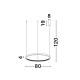 Dimmable Sandy Black Aluminium & Acrylic LED 50 Watt 230 Volt 2727Lm 3000 IP20 D: 80 H1: 4 H 2: 120 cm 9865180