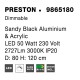 Dimmable Sandy Black Aluminium & Acrylic LED 50 Watt 230 Volt 2727Lm 3000 IP20 D: 80 H1: 4 H 2: 120 cm 9865180