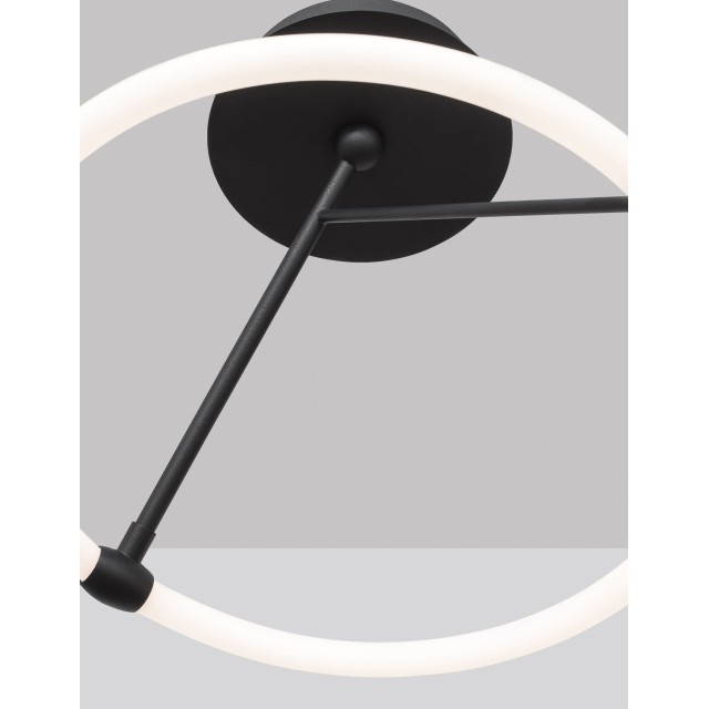 Sandy Black Aluminium & Acrylic LED 21 Watt 230 Volt 1900Lm 3000 IP20 D: 38 W: 38 H: 37 cm 9892162
