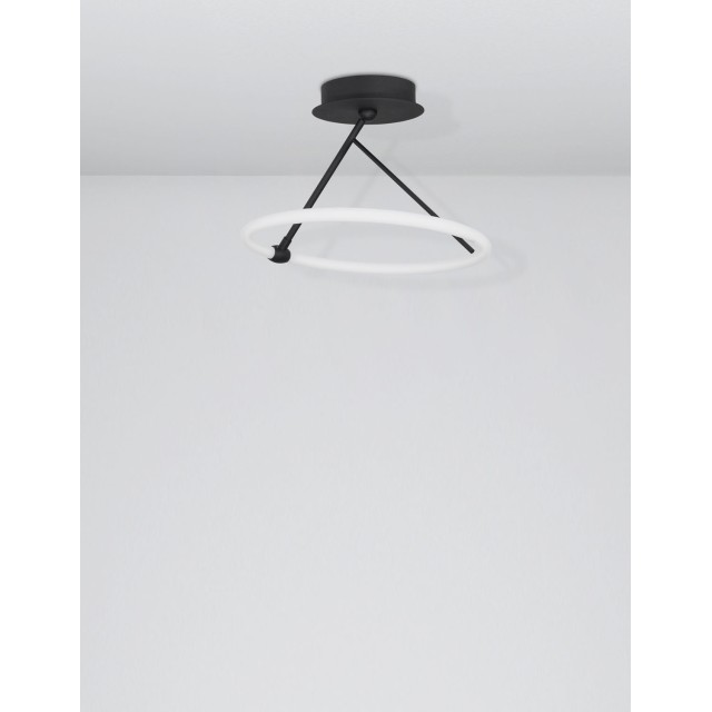 Sandy Black Aluminium & Acrylic LED 21 Watt 230 Volt 1900Lm 3000 IP20 D: 38 W: 38 H: 37 cm 9892162