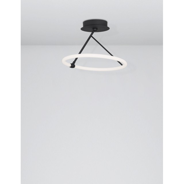 Sandy Black Aluminium & Acrylic LED 21 Watt 230 Volt 1900Lm 3000 IP20 D: 38 W: 38 H: 37 cm 9892162