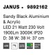 Sandy Black Aluminium & Acrylic LED 21 Watt 230 Volt 1900Lm 3000 IP20 D: 38 W: 38 H: 37 cm 9892162