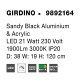 Sandy Black Aluminium & Acrylic LED 21 Watt 230 Volt 1900Lm 3000 IP20 D: 38 W: 19 H: 120 cm 9892164