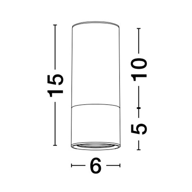 Sandy Black & Gold Aluminium LED GU10 1x10 Watt IP20 230 Volt Bulb Excluded D: 6 H: 15 cm