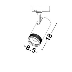 Sandy White Aluminium 38W 220- 240V D:8.5 H:18 2344Lm 3000K IP20