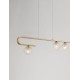 Clear Structured Glass & Brass Gold LED G9 3x5 Watt 230 Volt IP20 Bulb Excluded L: 80 W: 10 H: 180 cm 9960272