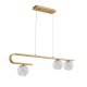 Clear Structured Glass & Brass Gold LED G9 3x5 Watt 230 Volt IP20 Bulb Excluded L: 80 W: 10 H: 180 cm 9960272