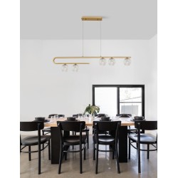 Clear Structured Glass & Brass Gold LED G9 5x5 Watt 230 Volt IP20 Bulb Excluded L: 113 W: 10 H: 180 cm 9960273