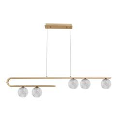 Clear Structured Glass & Brass Gold LED G9 5x5 Watt 230 Volt IP20 Bulb Excluded L: 113 W: 10 H: 180 cm 9960273