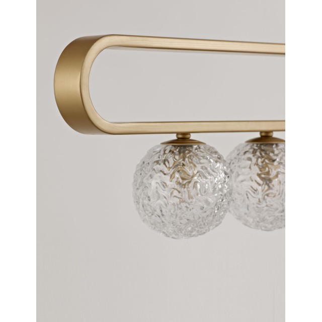 Clear Structured Glass & Brass Gold LED G9 5x5 Watt 230 Volt IP20 Bulb Excluded L: 113 W: 10 H: 180 cm 9960273
