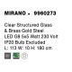 Clear Structured Glass & Brass Gold LED G9 5x5 Watt 230 Volt IP20 Bulb Excluded L: 113 W: 10 H: 180 cm 9960273