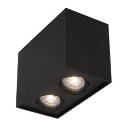 Sandy Black Aluminium LED GU10 2x10 Watt IP20 220-240 Volt Bulb Excluded L: 16 W: 8 H: 9 cm