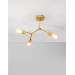 Brass Metal LED LED E27 3x12 Watt 230 Volt IP20 Bulb Excluded D: 45 H: 45 cm 9404073