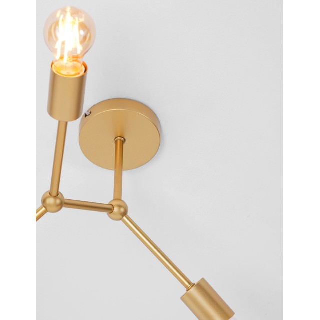 Brass Metal LED LED E27 3x12 Watt 230 Volt IP20 Bulb Excluded D: 45 H: 45 cm 9404073
