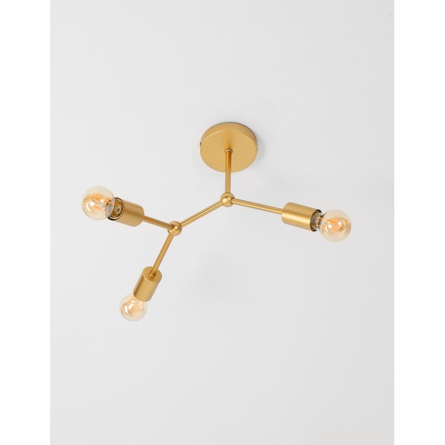 Brass Metal LED LED E27 3x12 Watt 230 Volt IP20 Bulb Excluded D: 45 H: 45 cm 9404073