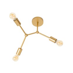 Brass Metal LED LED E27 3x12 Watt 230 Volt IP20 Bulb Excluded D: 45 H: 45 cm 9404073