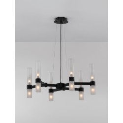 Matt Black Metal Clear & Frost Glass