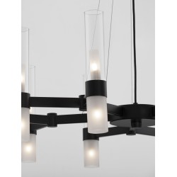 Matt Black Metal Clear & Frost Glass