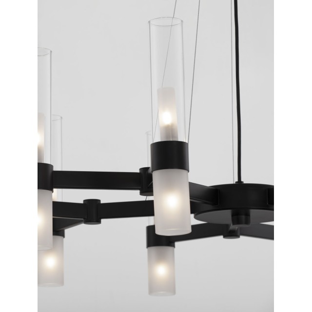 Matt Black Metal Clear & Frost Glass