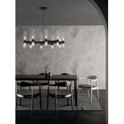 Matt Black Metal Clear & Frost Glass