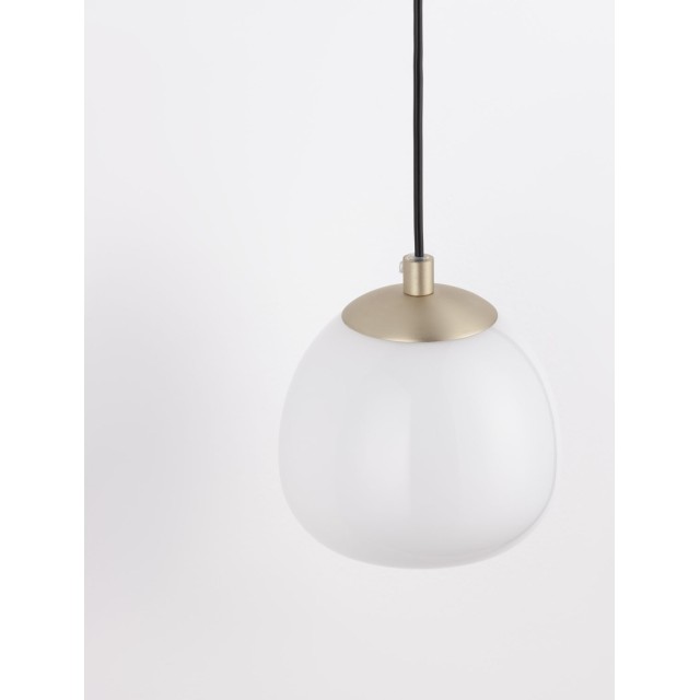 Sandy Gold & Matt Black Metal Glossy Opal Glass