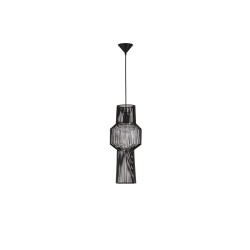 Black Aluminium Black Fabric Wire & Base LED E27 1x12 Watt 230 Volt IP20 Bulb Excluded D: 21 H1: 51.5 H2: 195 cm 9586511