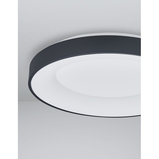 Sandy Black Aluminium & Acrylic LED 50 Watt 230 Volt 3250Lm 3000 - 4000K IP20 D: 60 H: 9 cm 9853042