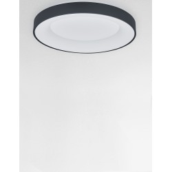 Sandy Black Aluminium & Acrylic LED 50 Watt 230 Volt 3250Lm 3000 - 4000K IP20 D: 60 H: 9 cm 9853042