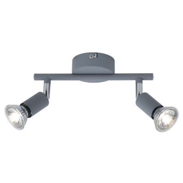 ΣΠΟΤ ΚΙΝΗΤΟ 2ΦΩΤΟ ΜΕΤΑΛΛΙΚΟ 2XGU10 Max 7W 220X80X125mm ΓΚΡΙ ARTE ILLUMINA VORRAS
