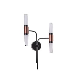 ΑΠΛΙΚΑ TOIXOY ΑΛΟΥΜΙΝΙΟΥ LED 2X6W 720Lm 3000K 420X130mm ΜΑΥΡΟ-ΧΡΥΣΟ ARTE ILLUMINA VELAS