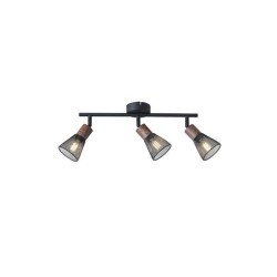 ΣΠΟΤ ΜΑΥΡΟ ΜΕ ΞΥΛΟ ΚΑΙ ΔΙΧΤΥ 3XE14 Max 7W  390X80X145mm ARTE ILLUMINA MESHY