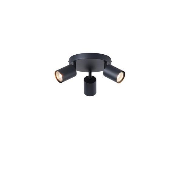 ΣΠΟΤ ΜΕΤΑΛΛΙΚΟ 3ΦΩΤΟ 3XGU10 Max 7w Φ180X135mm  ΜΑΥΡΟ ARTE ILLUMINA OLYMP