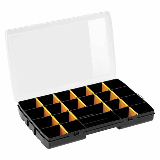 STANLEY Κασετίνα Πλαστική 21×11,5×3,5cm Μαύρη με Διάφανο Καπάκι και 10 Ρυθμιζόμενες Θήκες 21.816791