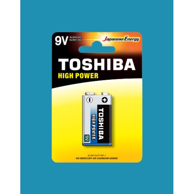 Αλκαλική Μπαταρία 9V 1τμχ High Power 6LR61GCP BP-1 Toshiba