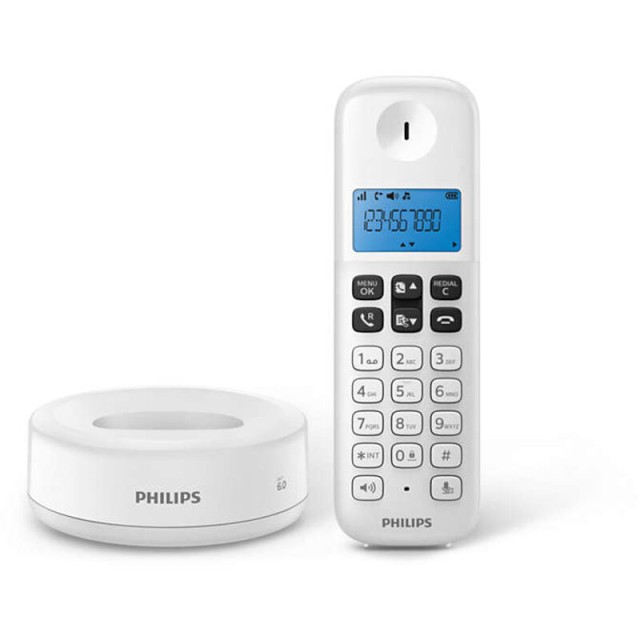 Ασύρματο τηλέφωνο Λευκό Philips D1611W/GRS