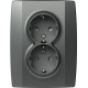 ΠΡΙΖΑ ΣΟΥΚΟ ΔΙΠΛΗ 2P+E 16A 250V~ KS AT LOGIQ
