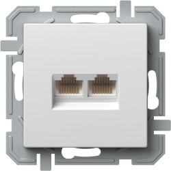 ΠΡΙΖΑ CAT6S KS ΔΙΠΛΗ 2x RJ45 8/8 SLIM PW XO LOGIQ