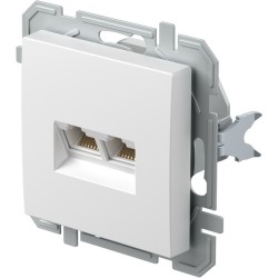 ΠΡΙΖΑ CAT6S KS ΔΙΠΛΗ 2x RJ45 8/8 SLIM PW XO LOGIQ