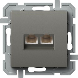 ΠΡΙΖΑ CAT6S KS ΔΙΠΛΗ 2x RJ45 8/8 SLIM TI XO LOGIQ