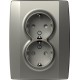 ΠΡΙΖΑ ΣΟΥΚΟ ΔΙΠΛΗ 2P+E 16A 250V~ KS TI LOGIQ
