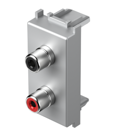 TEM Πρίζα Audio 2xRCA 1M Ασημι KM22ES