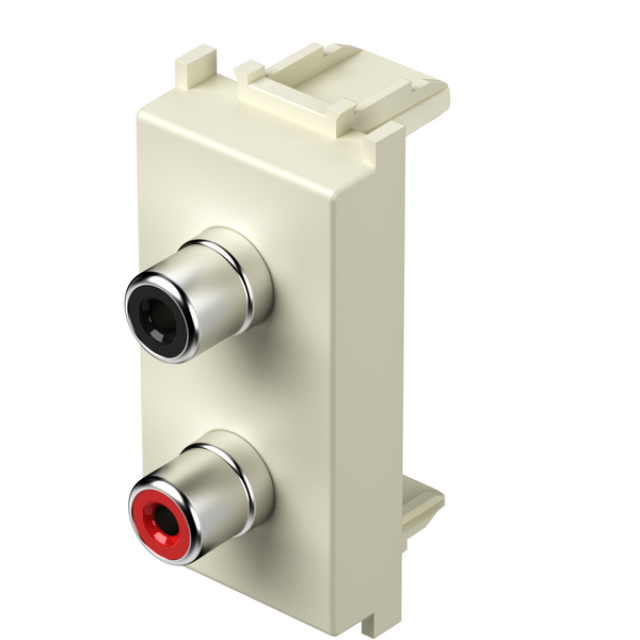 TEM Πριζα Audio 2xRCA 1M Μπεζ KM22IW