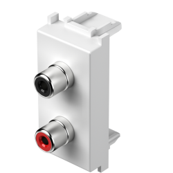 TEM Πριζα Audio 2xRCA 1M Λευκη KM22PW