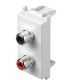 TEM Πριζα Audio 2xRCA 1M Λευκη KM22PW
