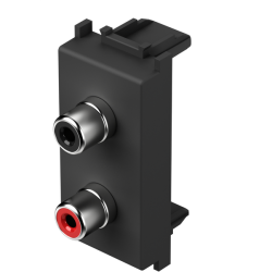 TEM Πριζα Audio 2xRCA 1M Μαυρη KM22SB